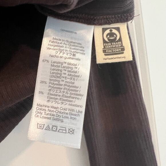 NWT Madewell Women's Brown Ribbed Basic Longsleeve Top Size XS - Picture 6 of 9